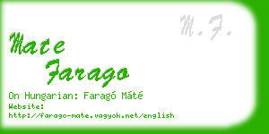 mate farago business card