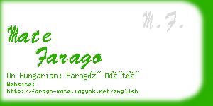 mate farago business card